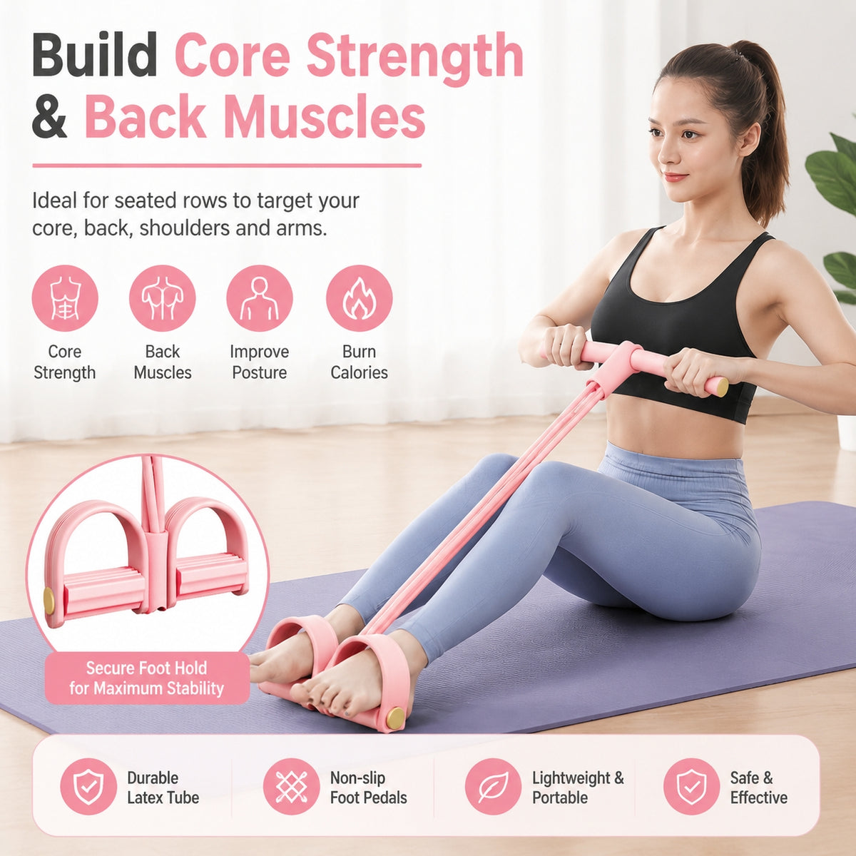 6-Tube Pedal Puller Resistance Rope, Foot Band, Yoga Elastic Exercise Bands