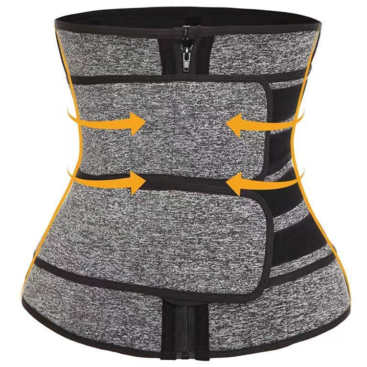 Women's Zipper Belly Band Neoprene Body Shaper Violently Sweat Belt
