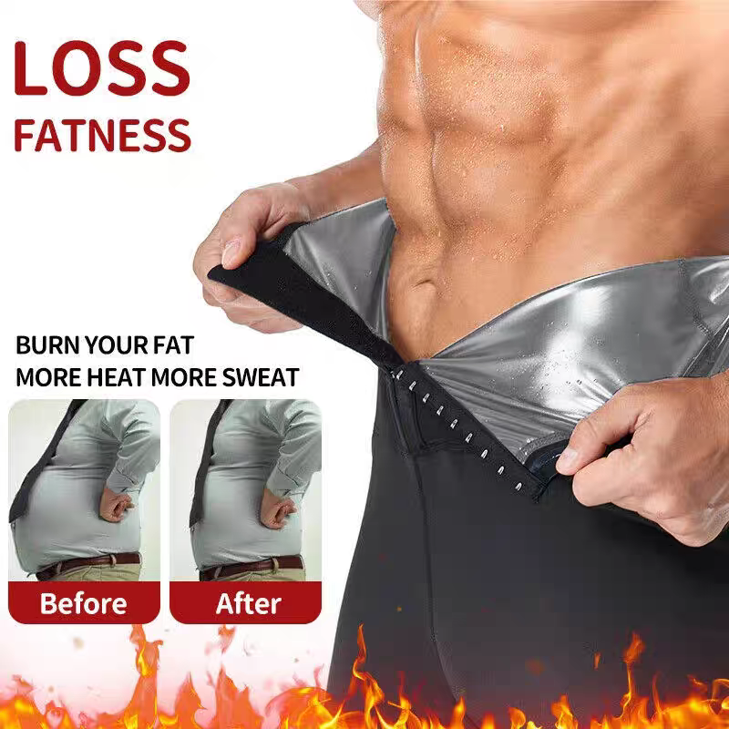 Sauna Pants For Men High Waist Sweat Leggings Compression Workout Legging Suit