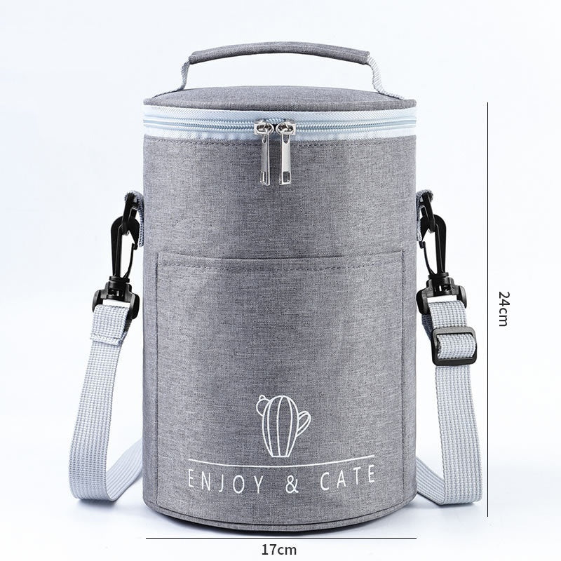 Round Insulated Lunch Box Bag Thick Aluminum Foil