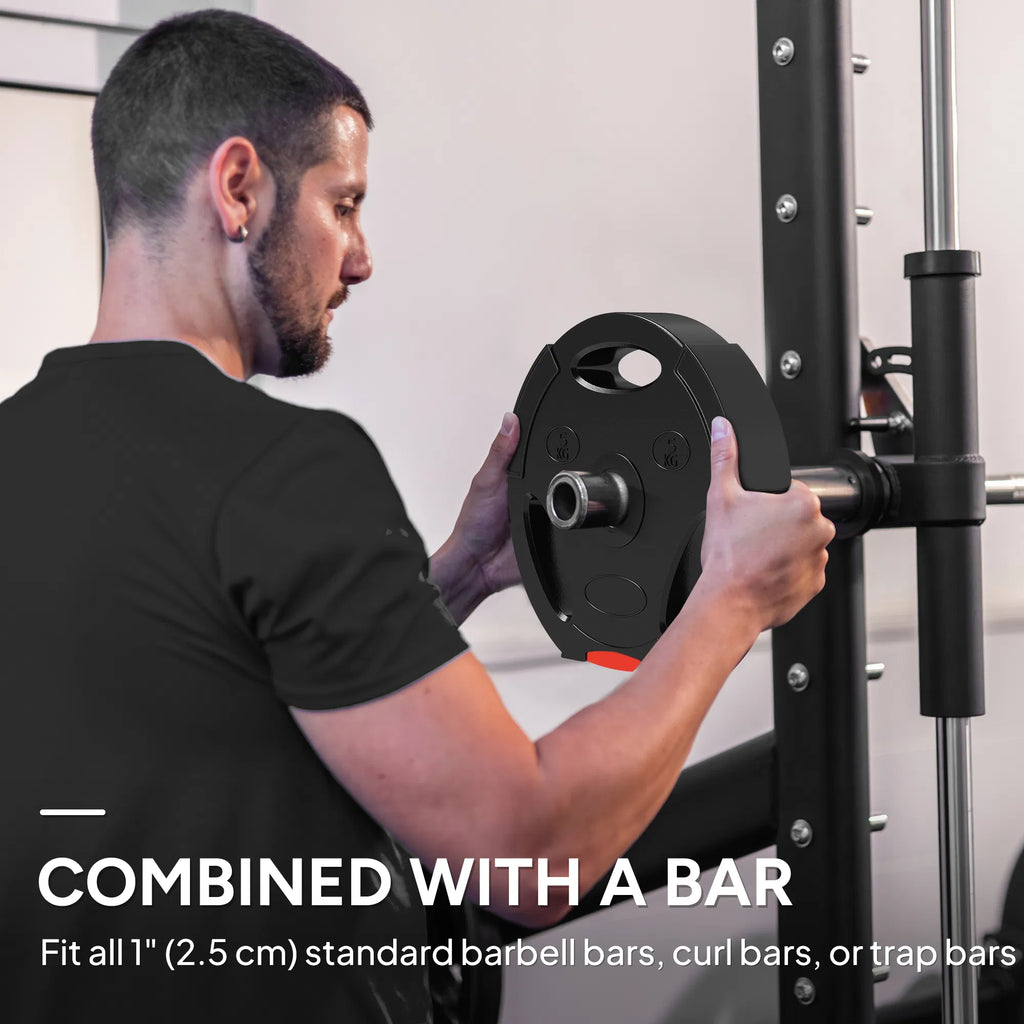 1-Inch Weight Plates, Barbell Weights Set For Weightlifting And Strength