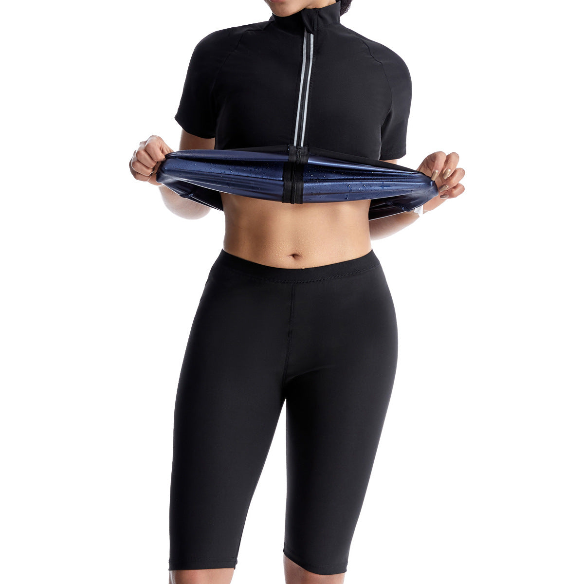 Sauna Clothes Women's Violently Sweat Suit Short Sleeve Shorts