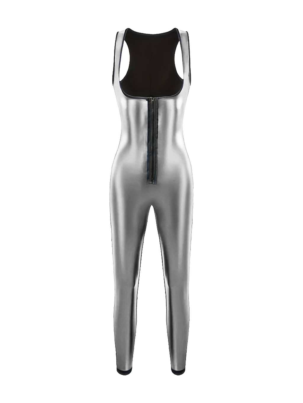 Sauna Suit For Women Sleeveless Tank Top Jumpsuit With Zipper, Sweat Waist