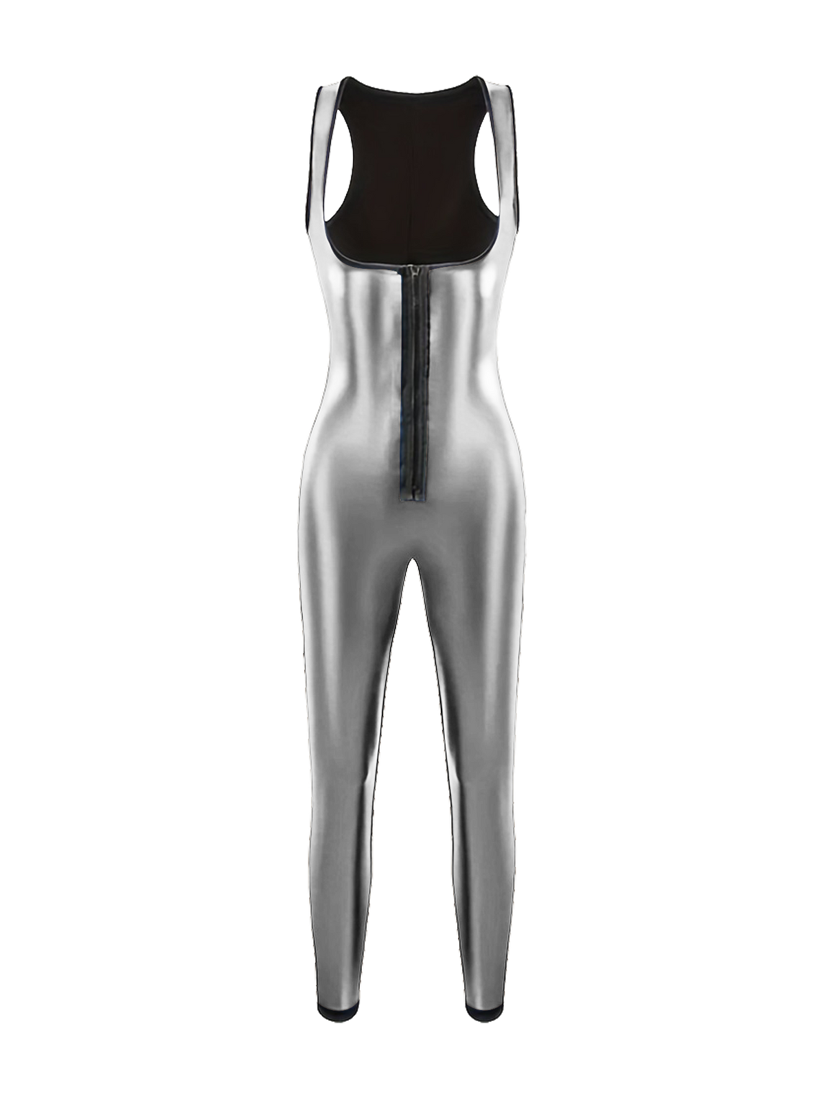 Sauna Suit For Women Sleeveless Tank Top Jumpsuit With Zipper, Sweat Waist