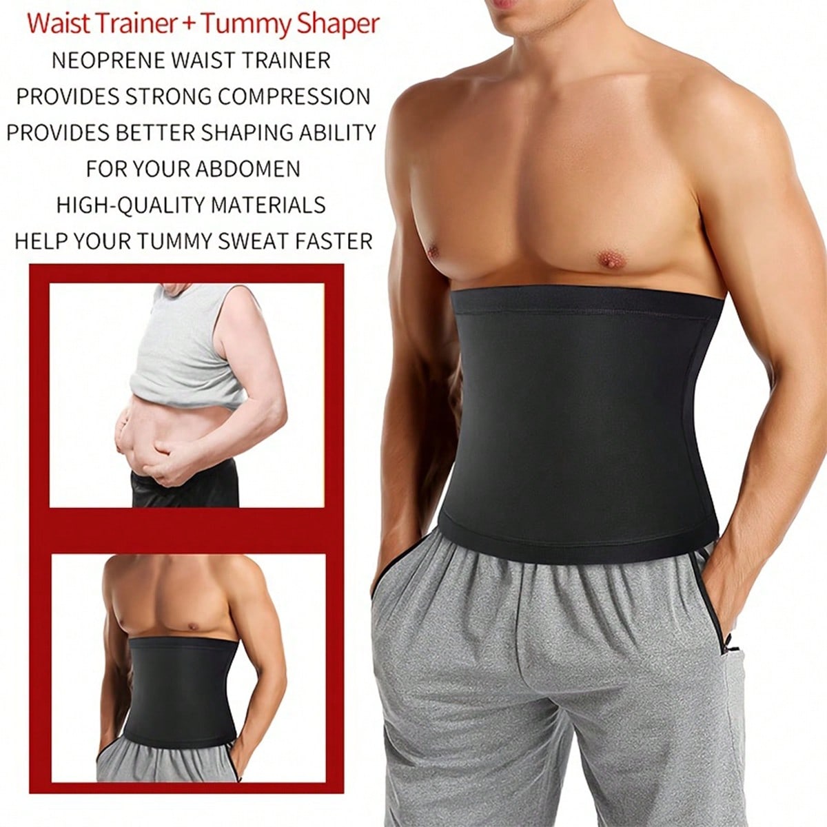 Men's Waist Trimmer Sweat Belt