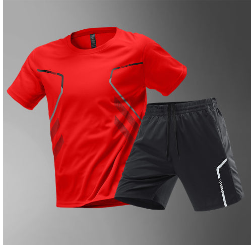 Men's T-shirts Sports Running T-shirt Color Block Men Quick-drying Breathable