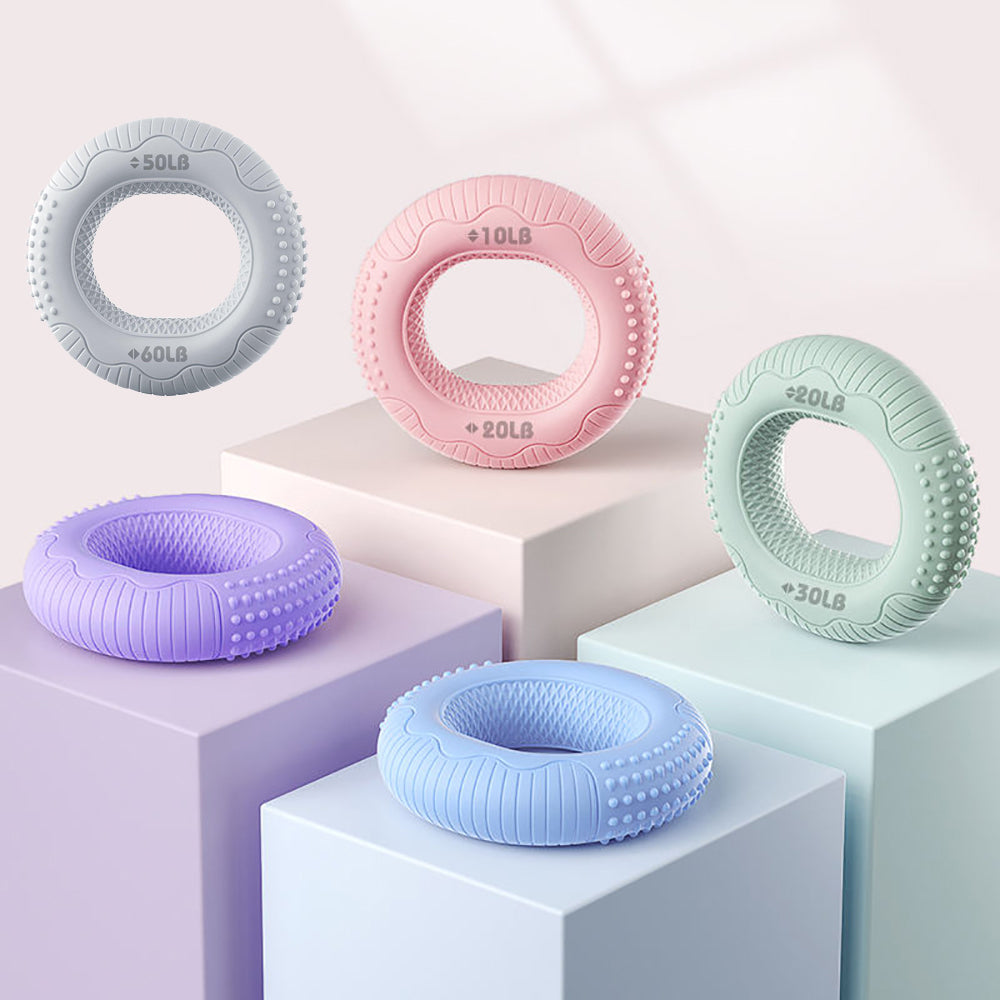 Silicone Adjustable Hand Grip Arm Strength Exercise Gripping Ring Fitness Gym
