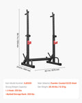 Power Cage Squat Rack, Home Gym Rack With Adjustable Height & Width, 550LBS