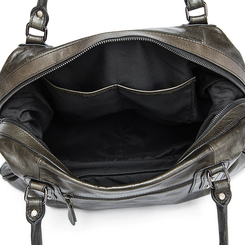 Cowhide Travel Bag Handbag Genuine Leather Duffel