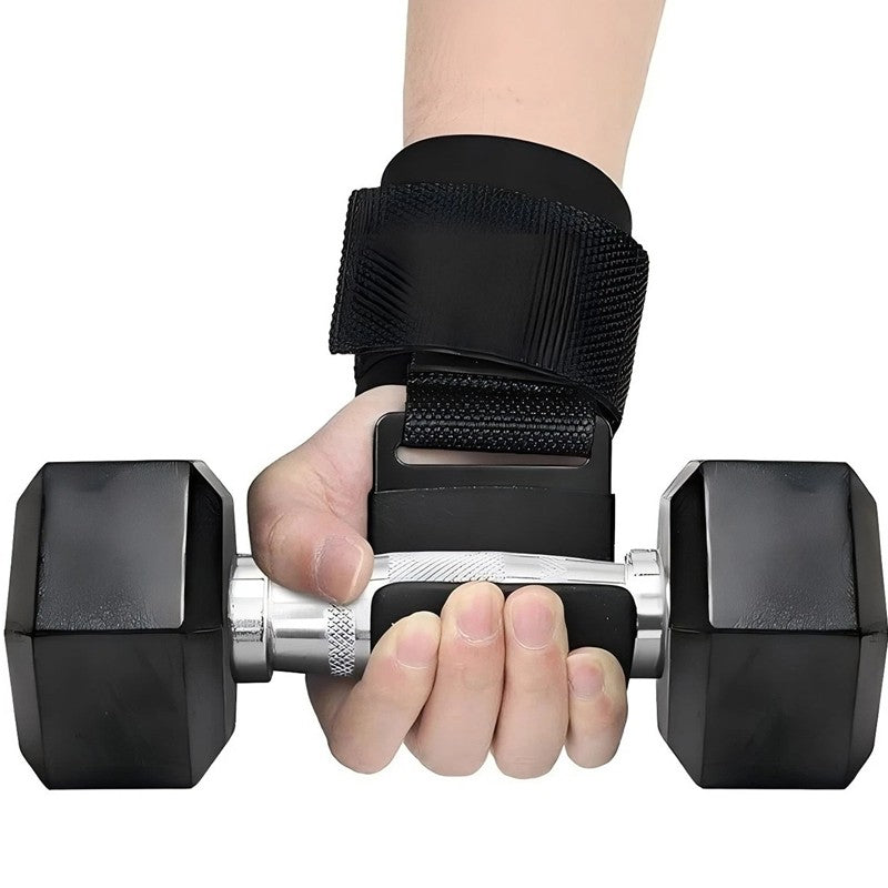 2Pcs Weight Lifting Hooks Gym Training Wrist Support Straps Bar Grips