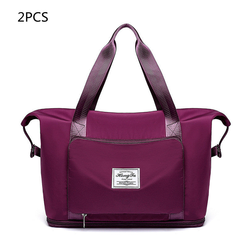 Foldable Large Capacity Women Gym Bags Shoulder Bag Training Travel Handle