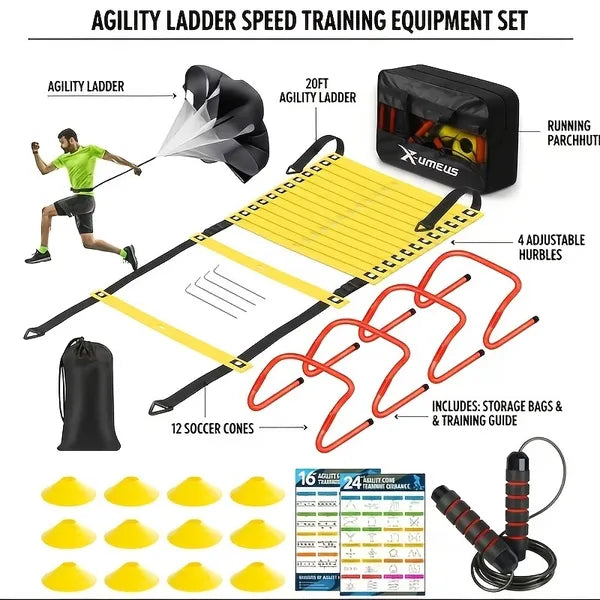 Professional Agility Ladder Training Set For Speed & Footwork - Adjustable
