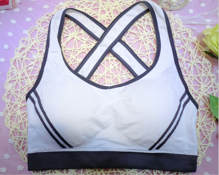 Women Athletic Vest Padded Tank Top Gym Fitness Sports Bra Stretch Cotton