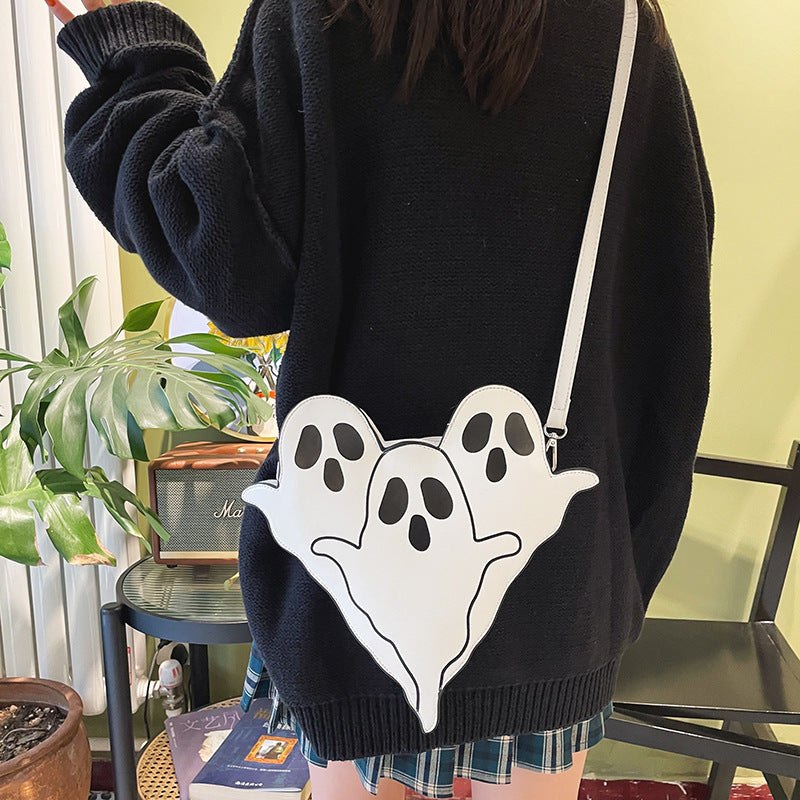 Halloween Bags Funny 3D Cartoon Ghost Shoulder Women Cute Cell Phone Purses