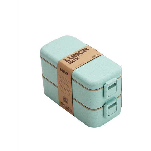 Wheat Straw Lunch Box Japanese Tableware Microwave Oven Student Multi-layer