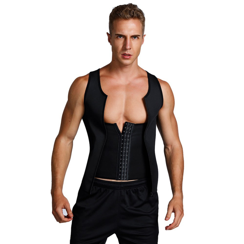 Large Size Men's Sauna Clothes Belly Contracting Vest Sports