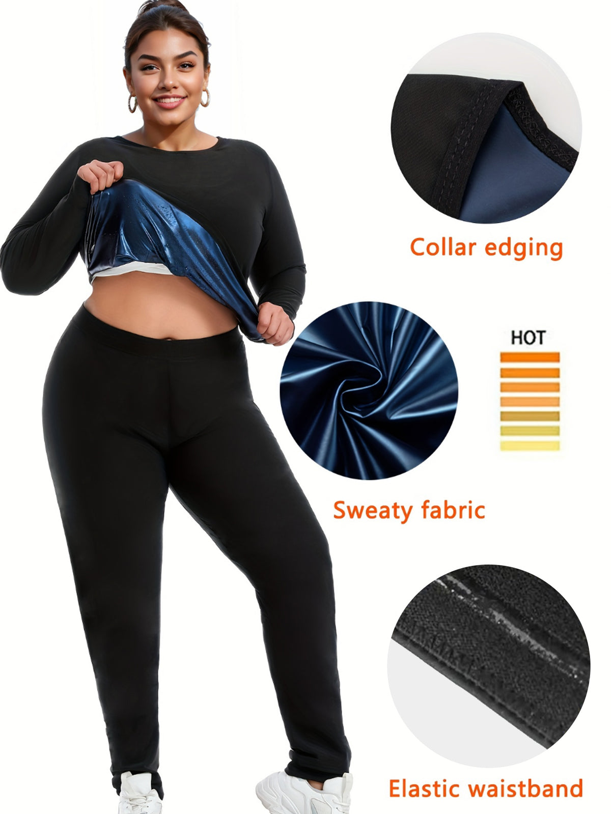 Sauna Sweat Suit For Plus Size Women Men Exercise Gym Fitness Workout