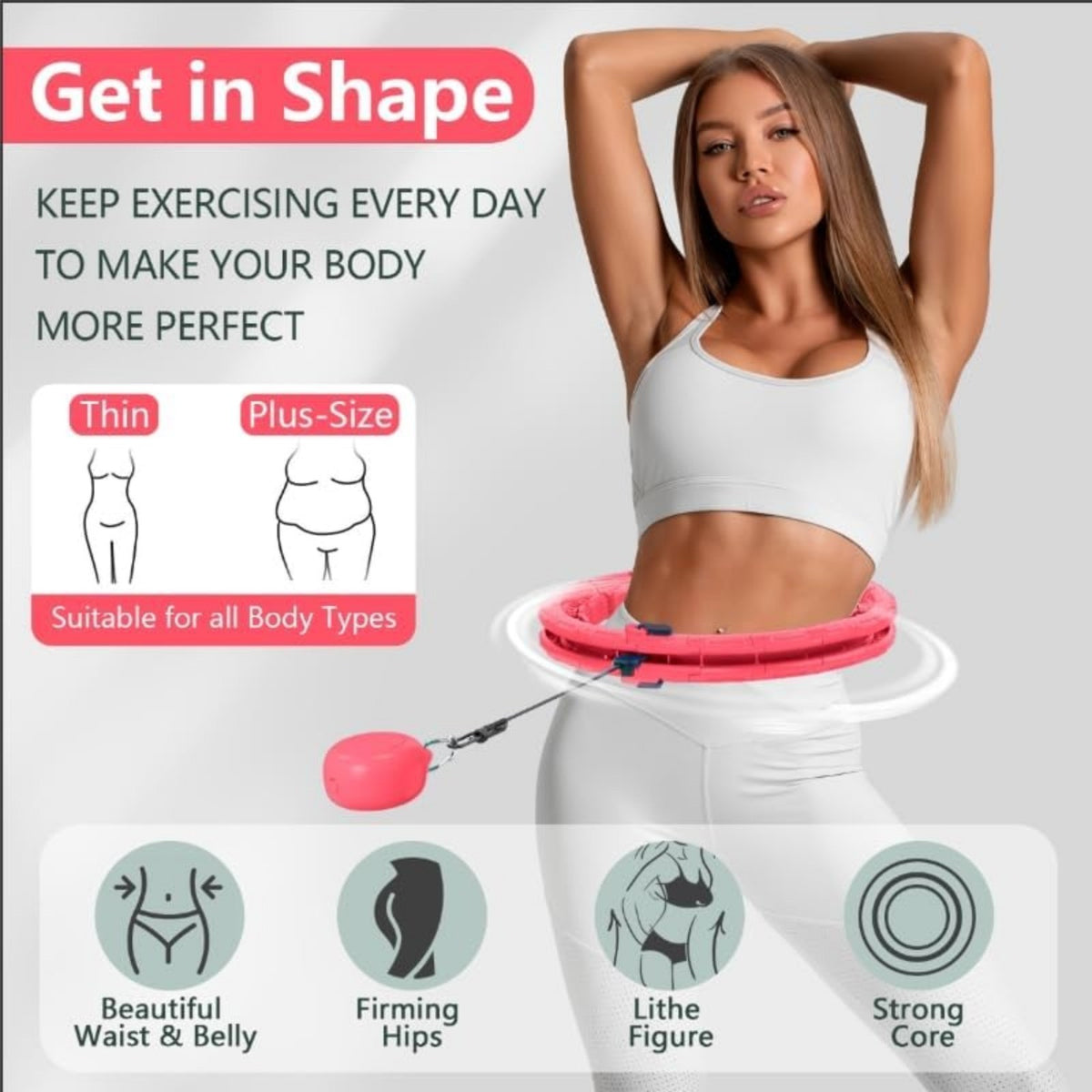 Smart Weighted Hula Hoop with 24 Detachable Links