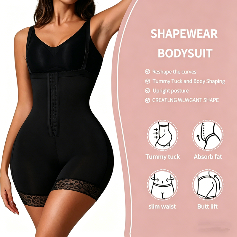 Women's Faja Bodysuit With Tummy Control, High Compression Waist Trainer