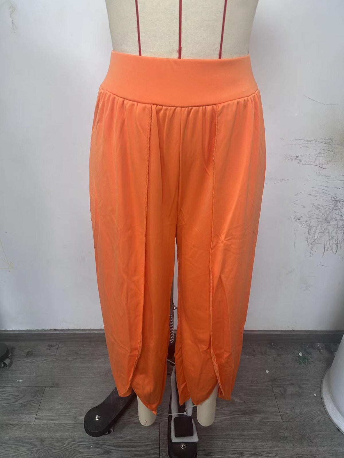 Loose Split Yoga Pants Summer Elastic High Waist Wide Leg Trousers Women's