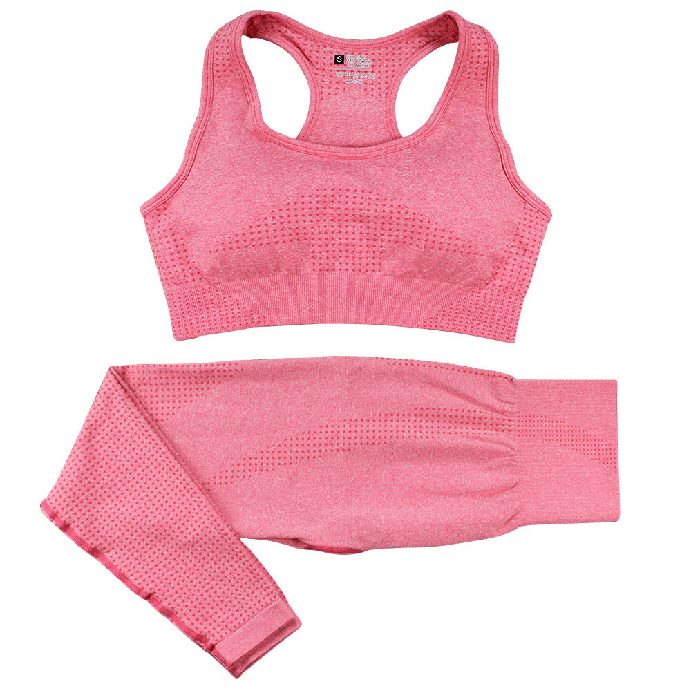 2PCS Seamless Yoga Set Women Tracksuit High Waist Leggings Workout Sportswear