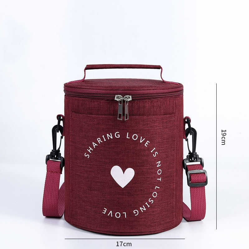 Round Insulated Lunch Box Bag Thick Aluminum Foil
