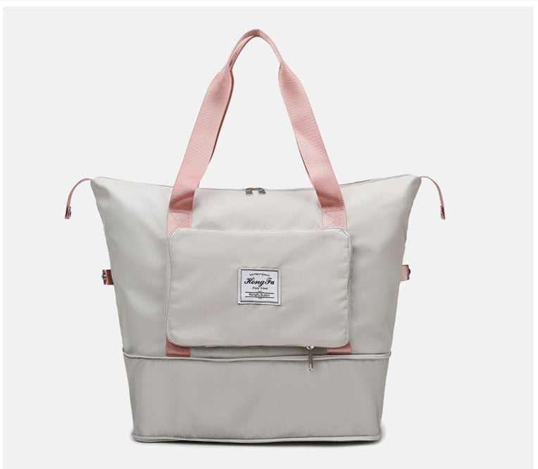 Foldable Large Capacity Women Gym Bags Shoulder Bag Training Travel Handle