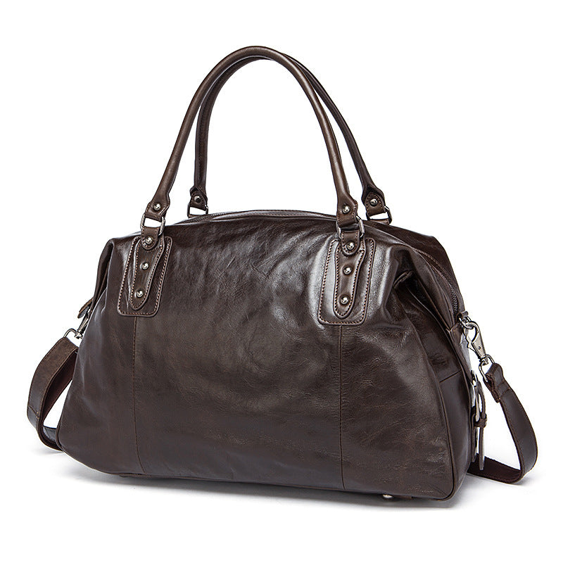 Cowhide Travel Bag Handbag Genuine Leather Duffel