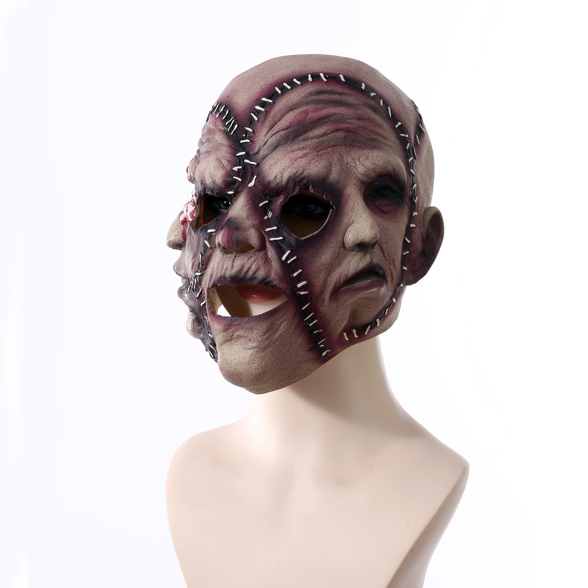 Halloween Three-sided Grimace Horror Mask Cosplay Party Scary Prop