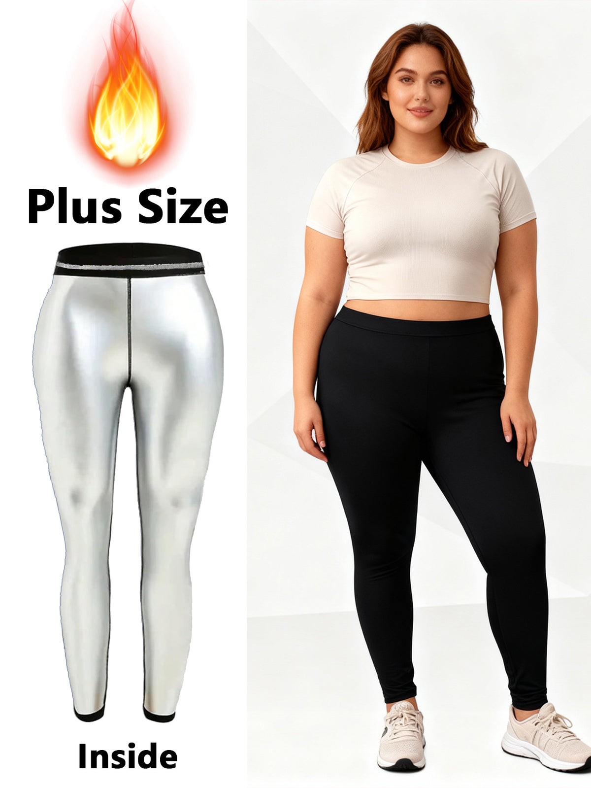 Plus Size Sauna Sweat Pants Slimming Compression Workout Thermo Waist Trainer