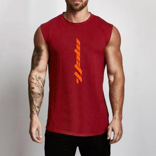 Gym Sleeveless Shirt Cotton Tank Top For Men Sportswear Vest