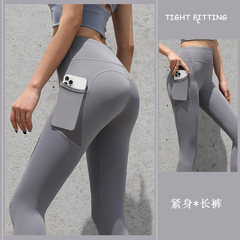 Gym Sport Seamless Leggings With Pockets Push Up High Waist Pants Women Fitness