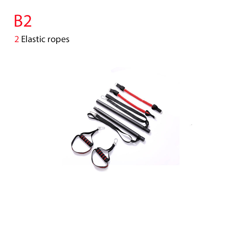 Body Workout Trainer Bar With Resistance Bands Rubber Buckles