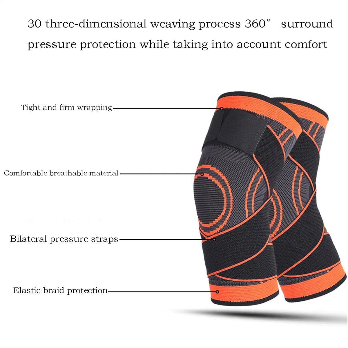 Unisex Knee Support Wrap For Meniscus Protection-compression Straps, Adjustable