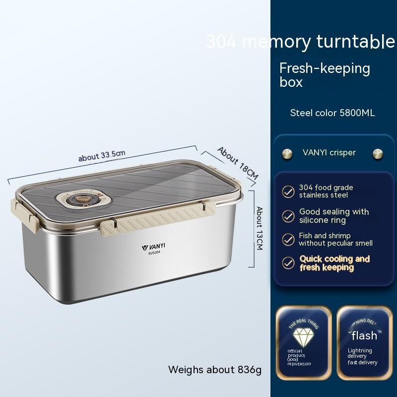 Stainless Steel Crisper Sealed Date Food Grade Lunch Box Refrigerator Frozen