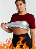 Sauna Shirt For Women Sweat Suit Short Sleeve Athletic Tee Top Compression