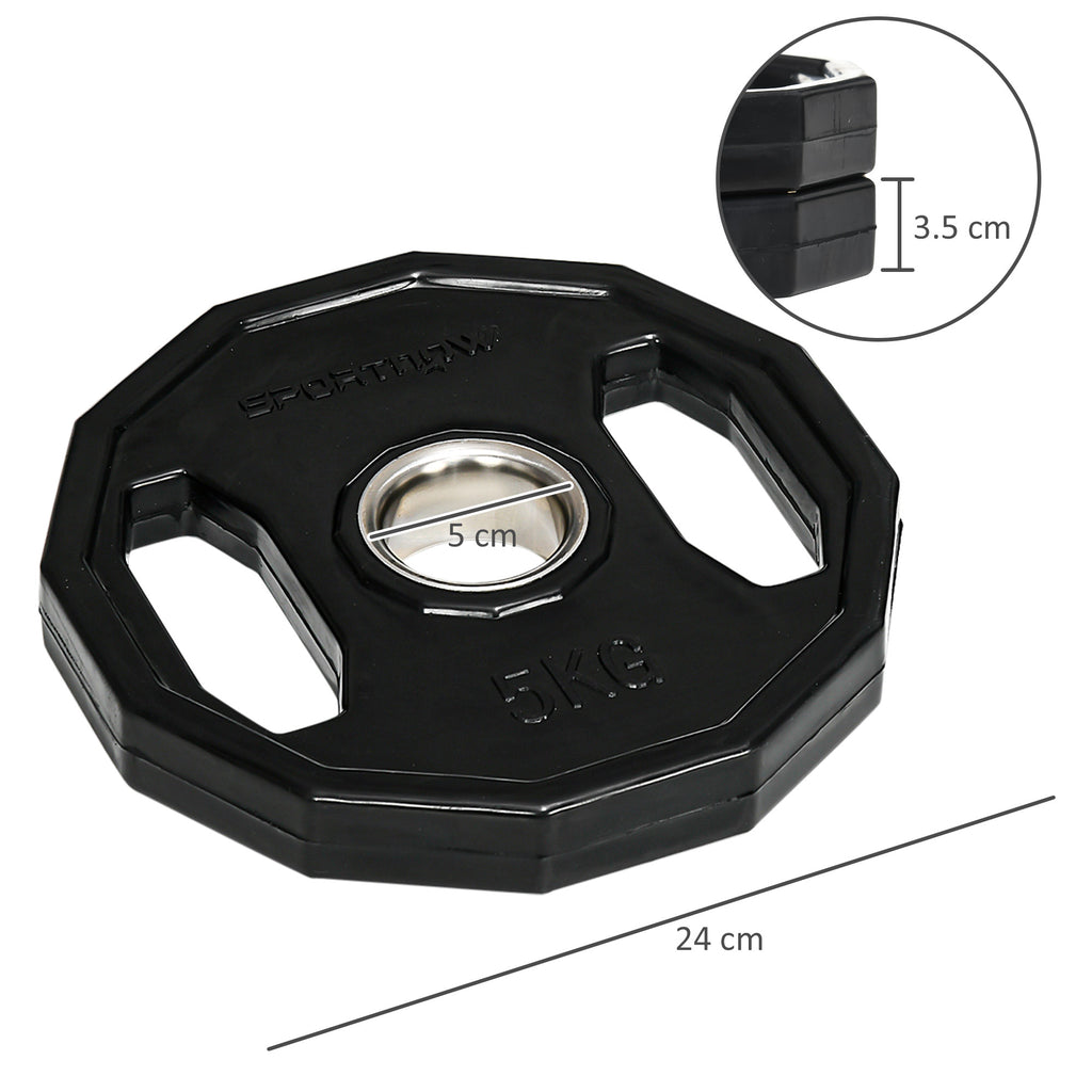 Olympic Weight Plates Set, Metal And Rubber Bumper Discs