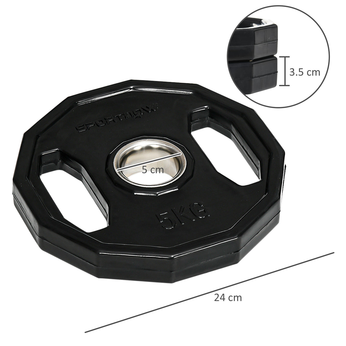 Olympic Weight Plates Set, Metal And Rubber Bumper Discs