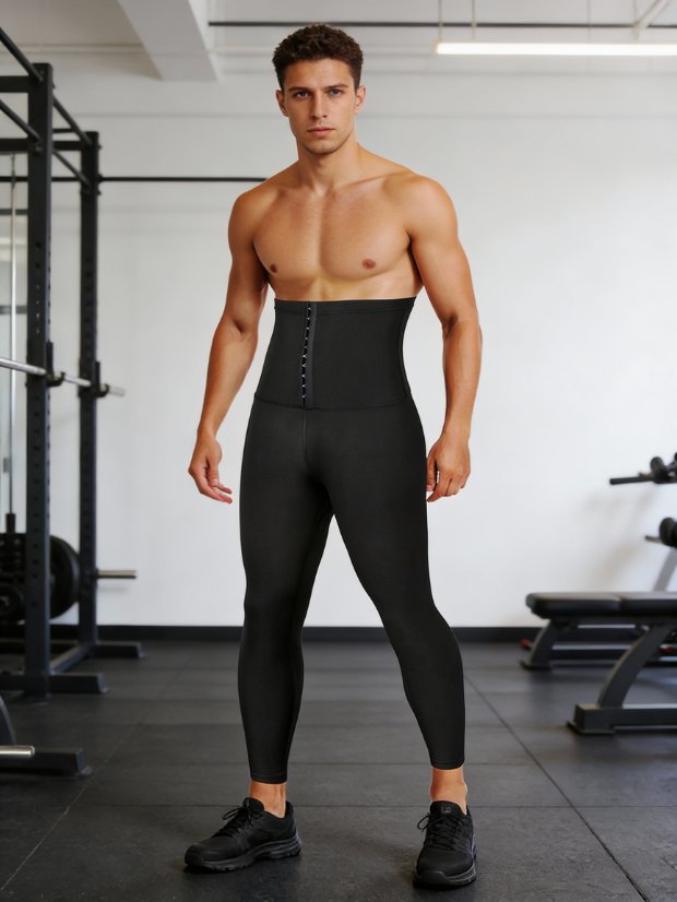 Sauna Pants For Men High Waist Sweat Leggings Compression Workout Legging Suit