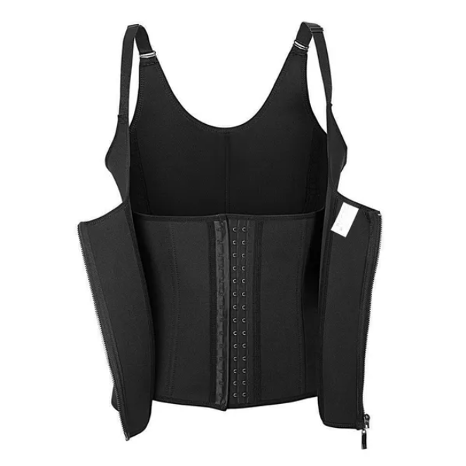 Zippered Waist Trainer Corset Tummy Control Body Shaper Cincher Back Support