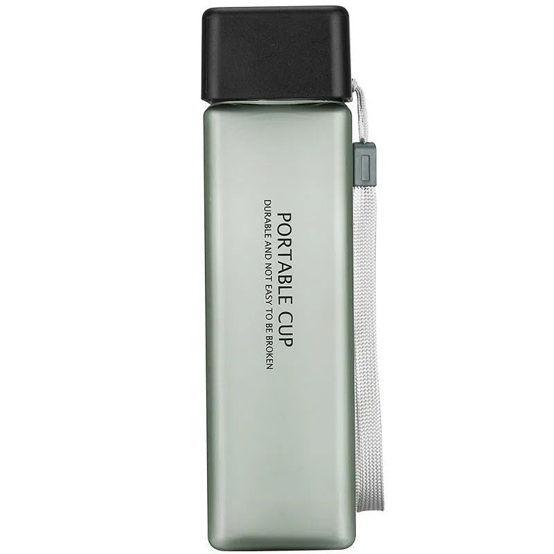 Creative Square Water Bottle Portable Anti-fall Hand Cup Plastic Transparent