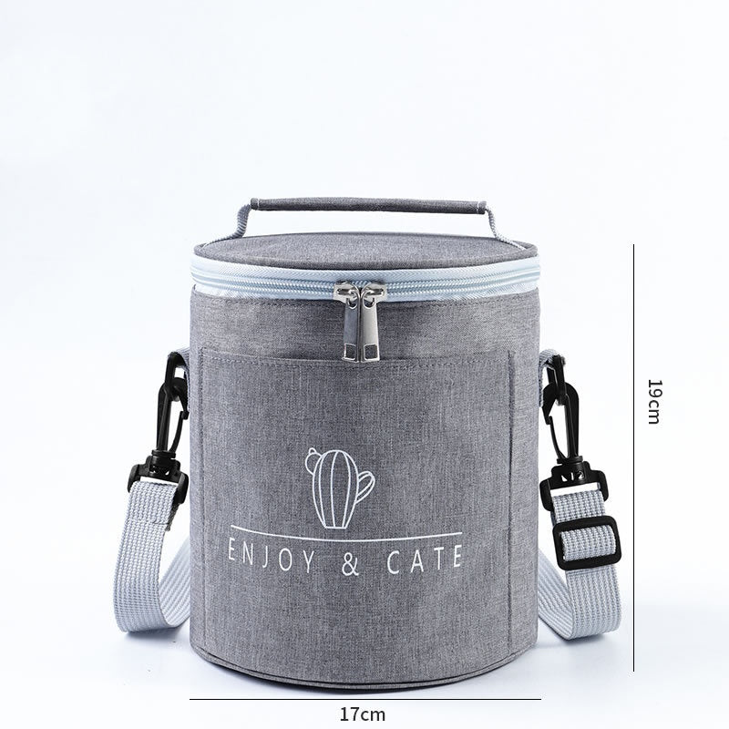 Round Insulated Lunch Box Bag Thick Aluminum Foil