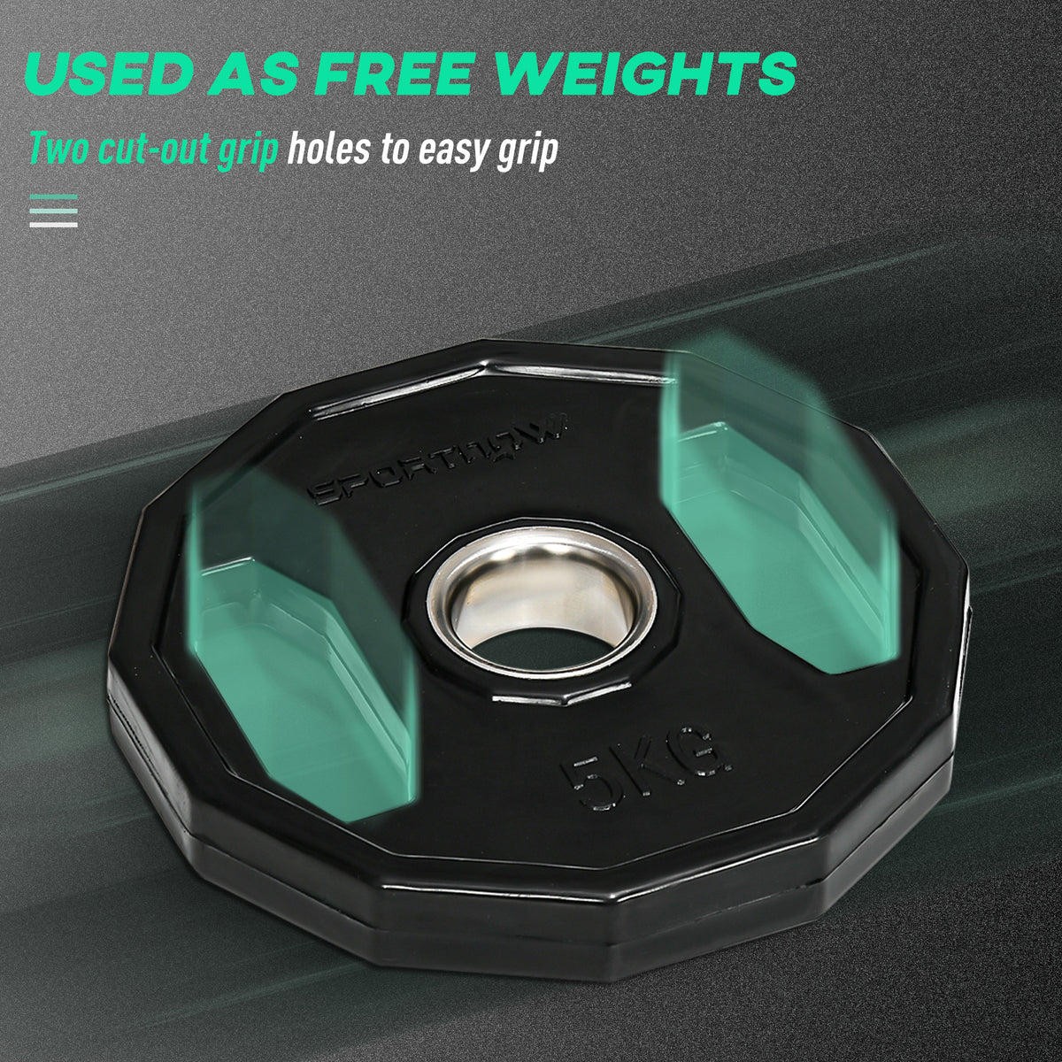 Olympic Weight Plates Set, Metal And Rubber Bumper Discs