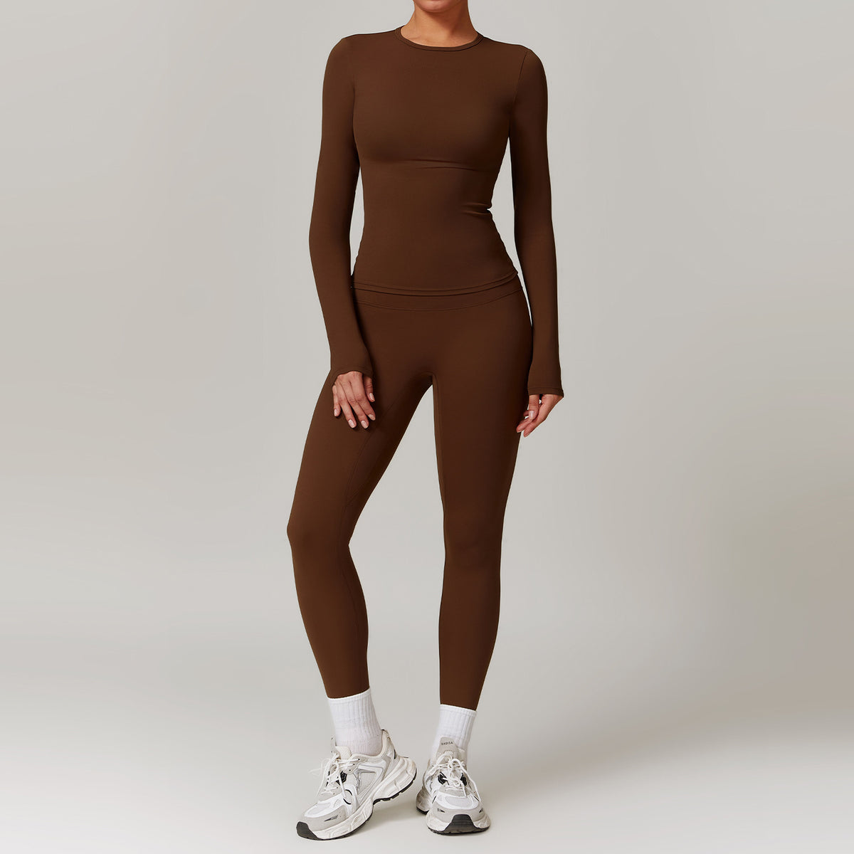 Tight-fitting Brushed Yoga Suit Quick-drying Fitness Clothes Long Sleeve
