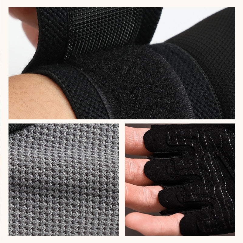 Gym Gloves With Built-in Wrist Straps For Pull-up Bars