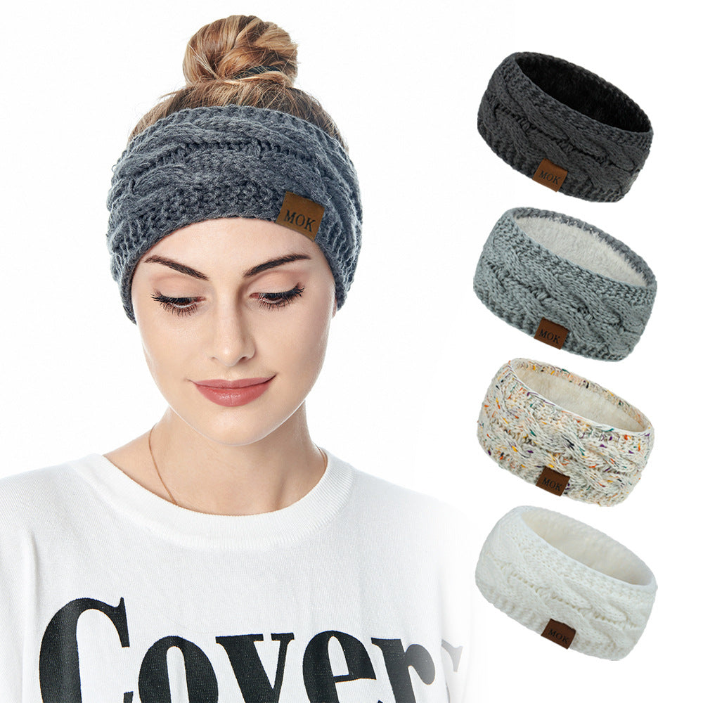 Fleece-lined Knitted Ear Warmer Sports Headband