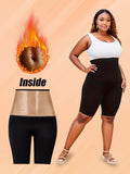 Plus Size Women Sauna Sweat Shorts High Waist Thermo Trainer Slimming