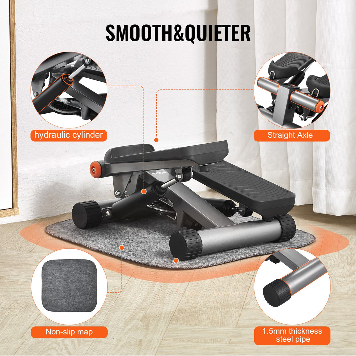 Stair Stepper, Mini Stepper For Exercise At Home, Hydraulic Fitness With