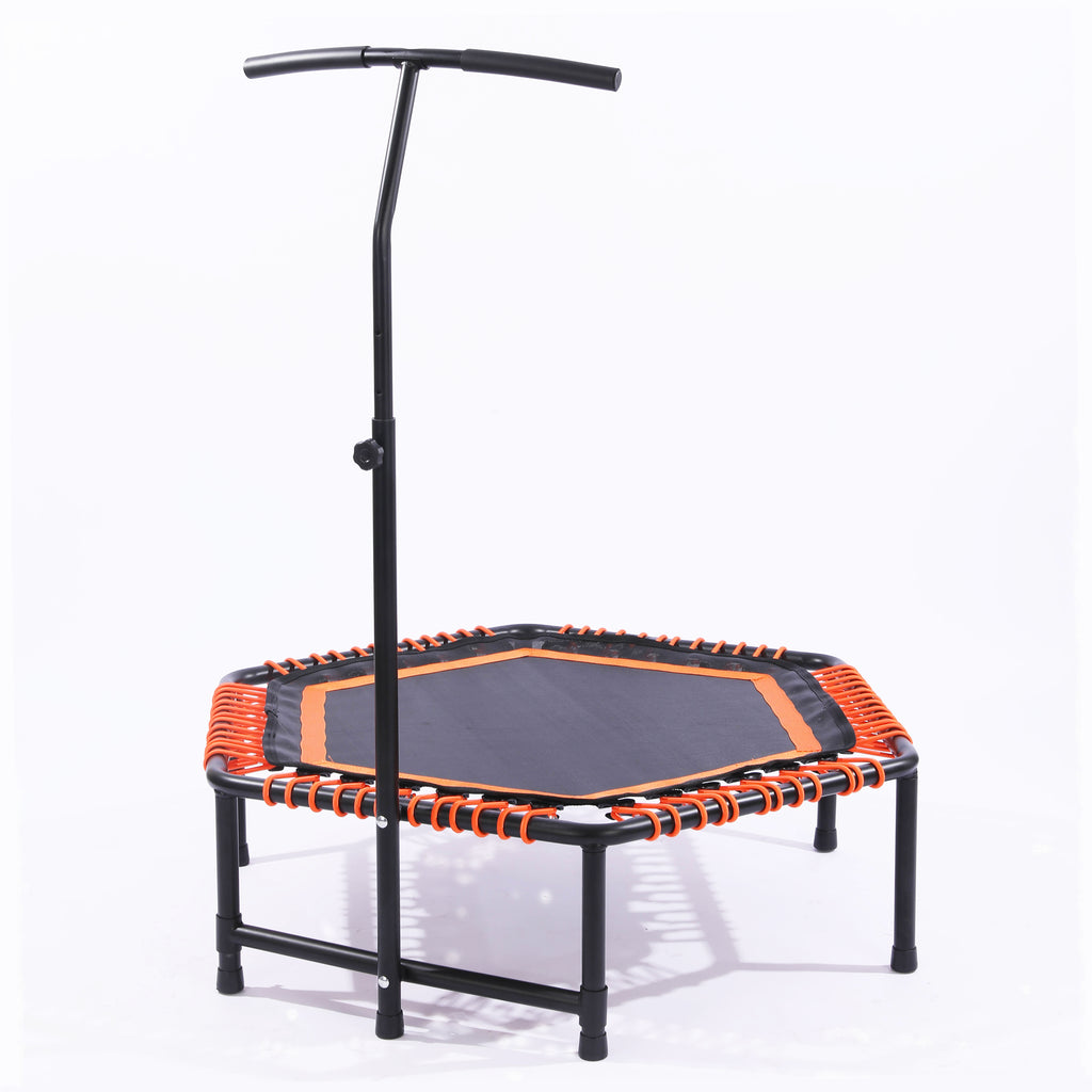 48 Mini Rebounder For Adults With Adjustable Handle Bar, Bungee Ropes, Stable