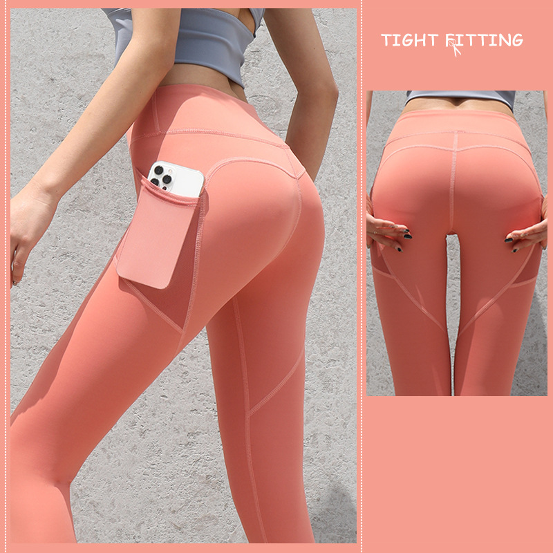 Gym Sport Seamless Leggings With Pockets Push Up High Waist Pants Women Fitness